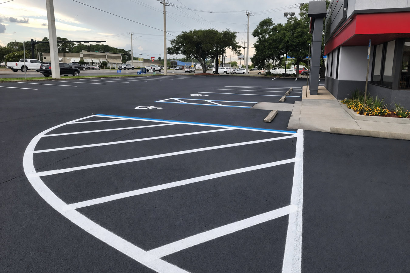 Parking lot paving